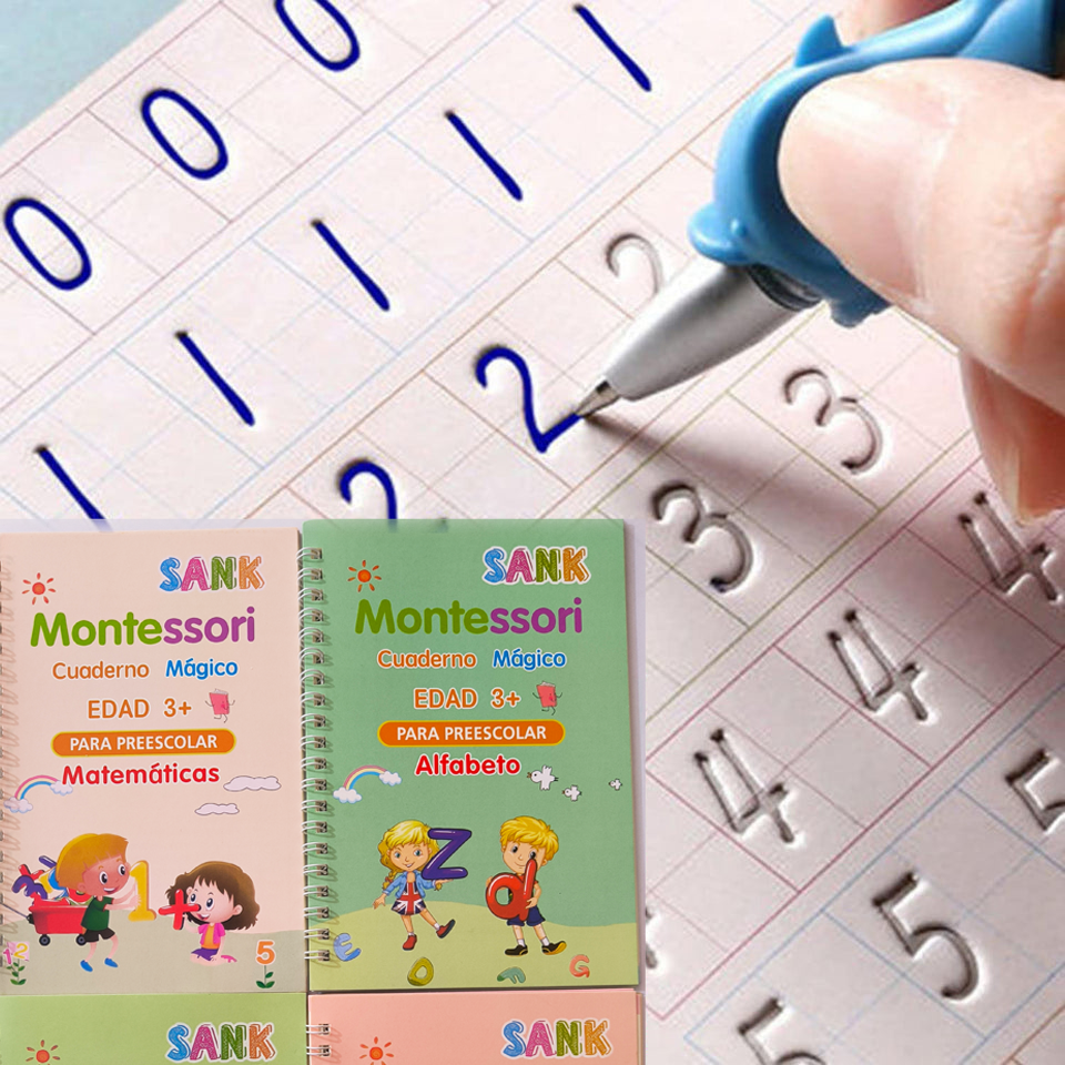 SET DE 4 CUADERNOS MÁGICOS MONTESSORI EN ESPAÑOL Magic Book®