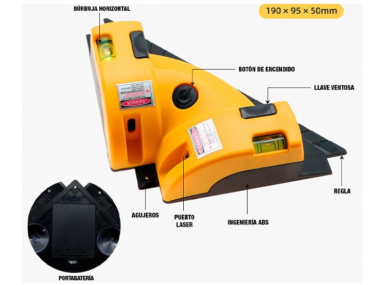 Nivelador Laser Escuadra Nivel En 90° Angulo Recto