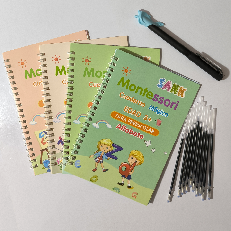 SET DE 4 CUADERNOS MÁGICOS MONTESSORI EN ESPAÑOL Magic Book®