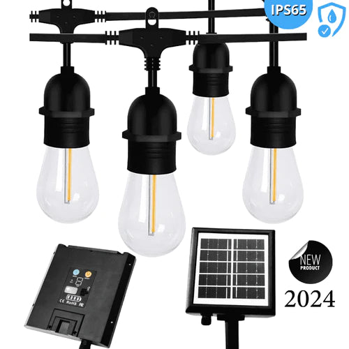 GUIRNALDA SOLAR Y ELECTRICO 2 EN 1 (10 METROS + 20 FOCOS) - 2024